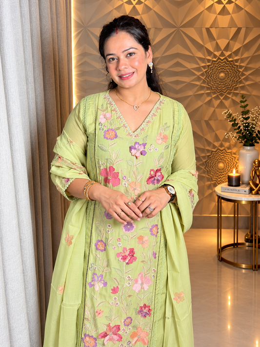 "DEVIKA"- Floral Three Piece Suit Set