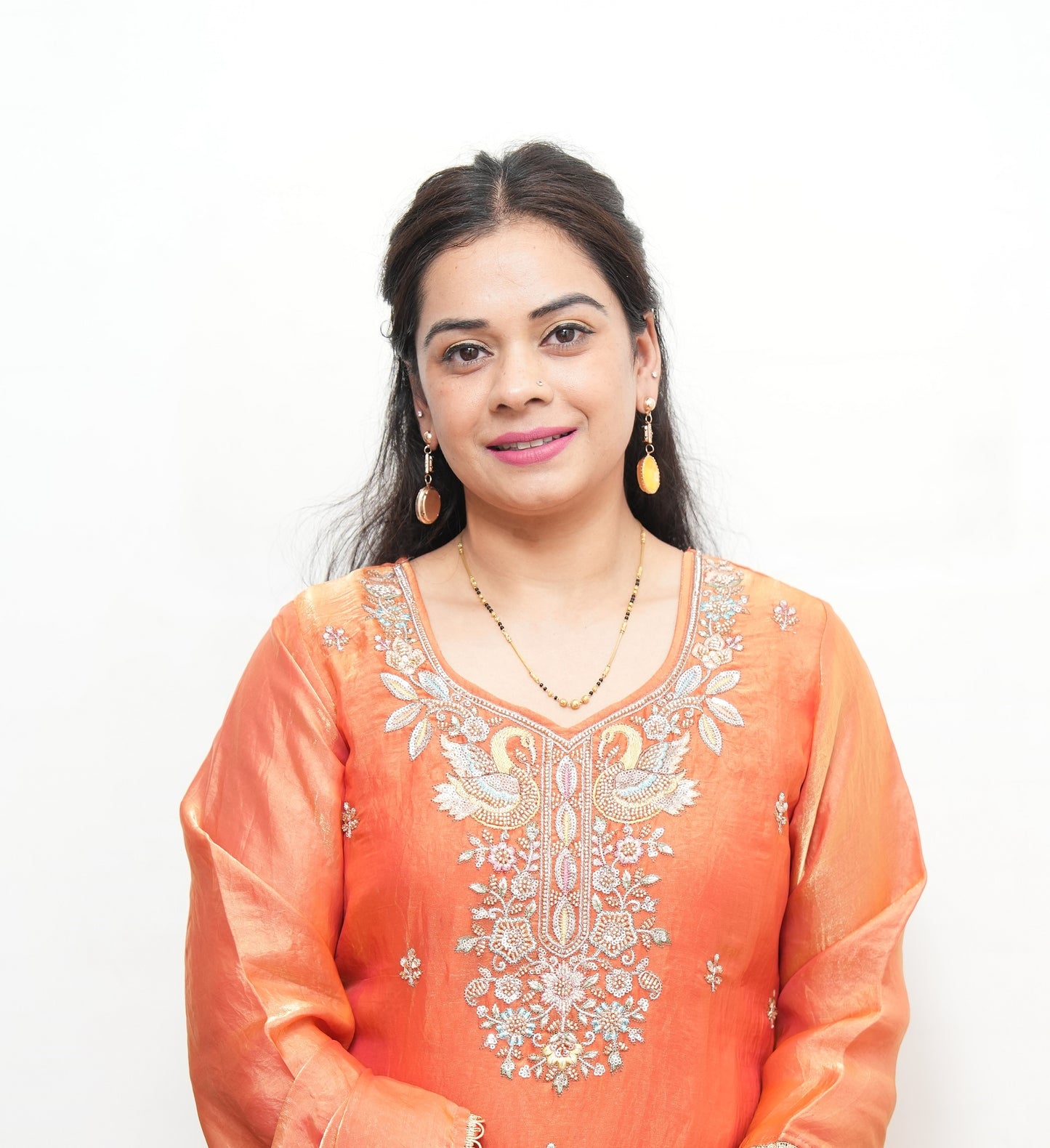 "AMEERA" - Orange suit set with Dupatta