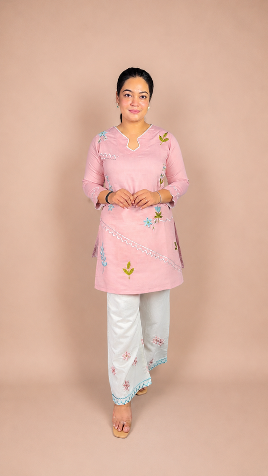 "RABIA"- Floral Thread Embroidered Co-ord Set