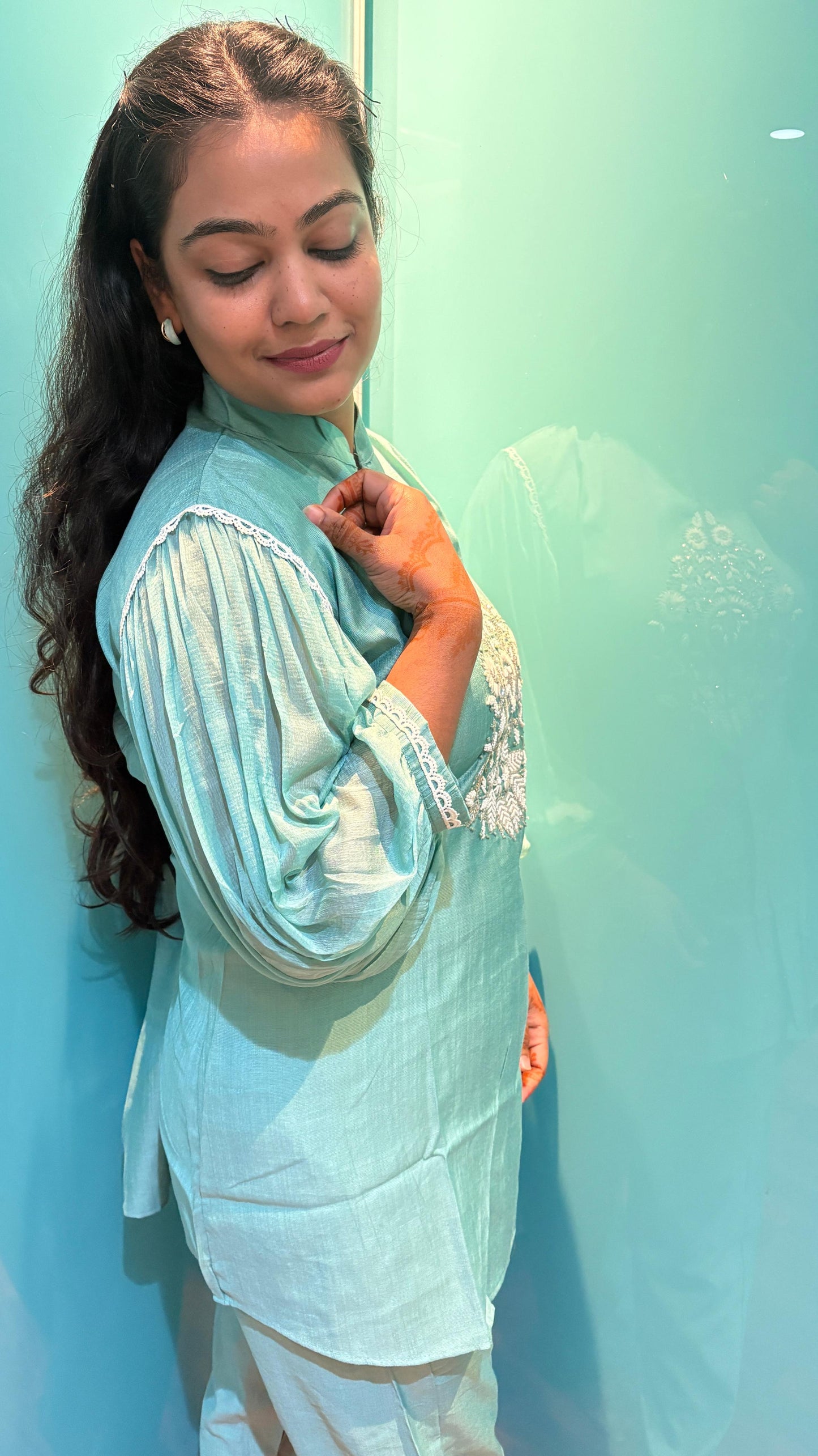 "SANVI"- Turquoise Blue CO-ord Set