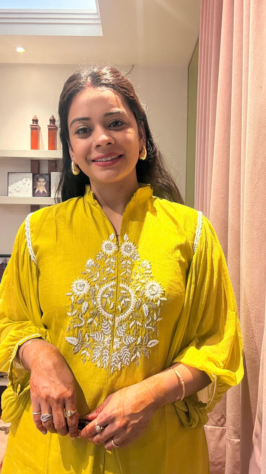 "TANVI"- Lime Yellow CO-ord Set