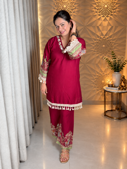 "MORA"- Traditional Elephant Printed Co-Ord Set