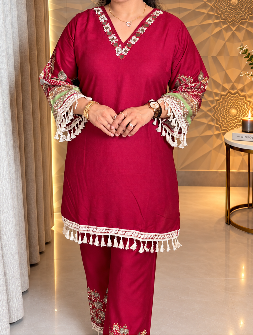 "MORA"- Traditional Elephant Printed Co-Ord Set