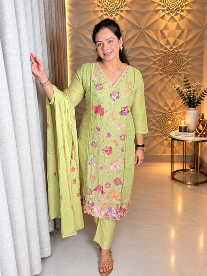 "DEVIKA"- Floral Three Piece Suit Set