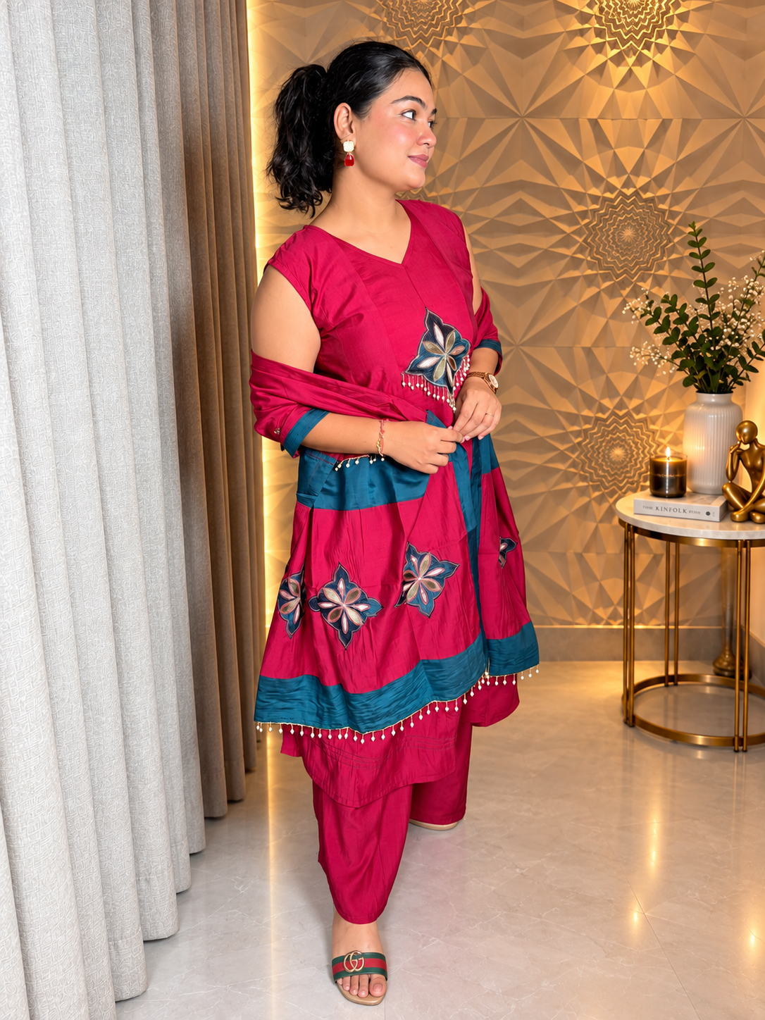"NERINA"-  Floral Embroidery Motif Suit Sets