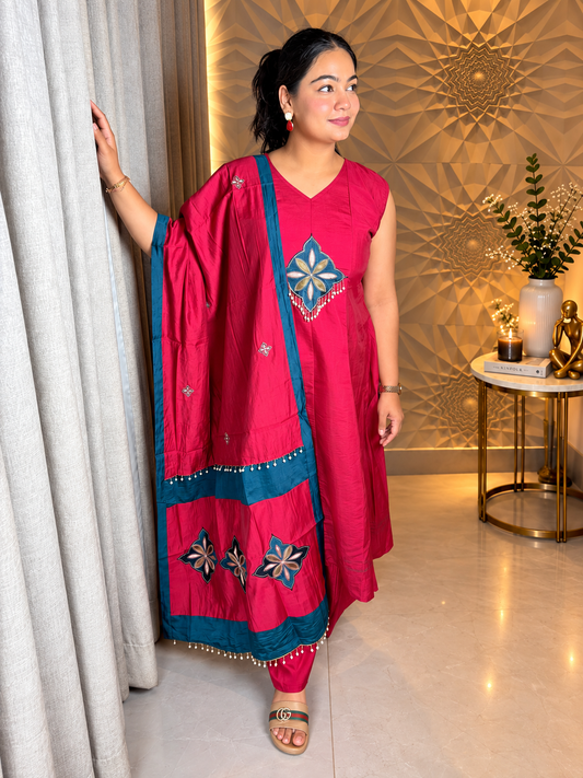 "NERINA"-  Floral Embroidery Motif Suit Sets