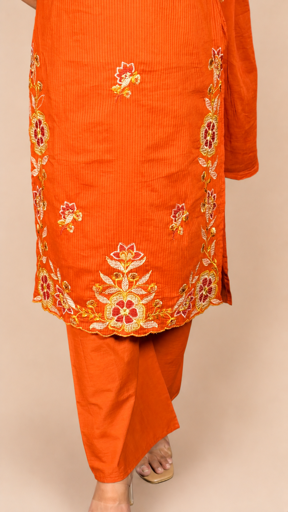 "BAANI"- Floral Embroidered Three Piece Suit Set