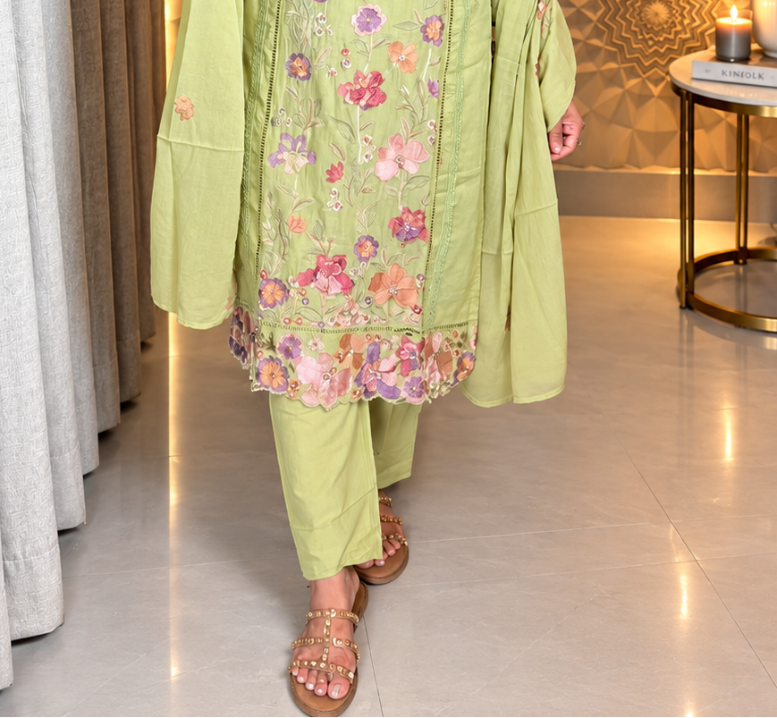 "DEVIKA"- Floral Three Piece Suit Set