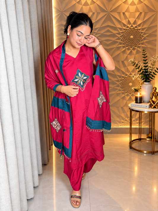 "NERINA"-  Floral Embroidery Motif Suit Sets