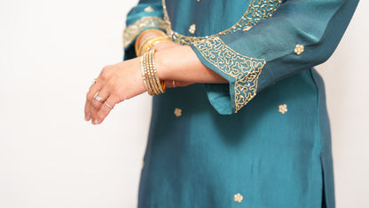 "RIVA" - Teal Suit set with Dupatta
