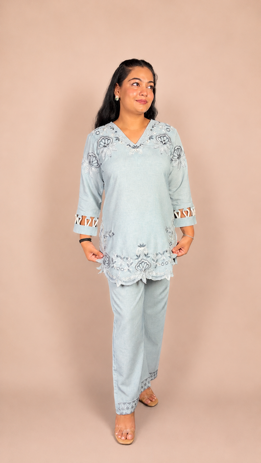"HANIA"- Thread Embroidered Co-ord Set
