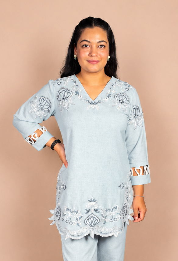 "HANIA"- Thread Embroidered Co-ord Set