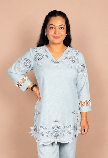 "HANIA"- Thread Embroidered Co-ord Set