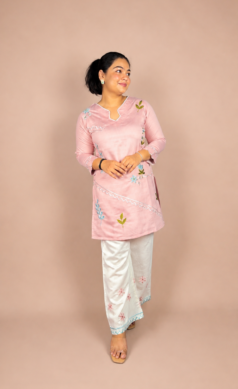 "RABIA"- Floral Thread Embroidered Co-ord Set