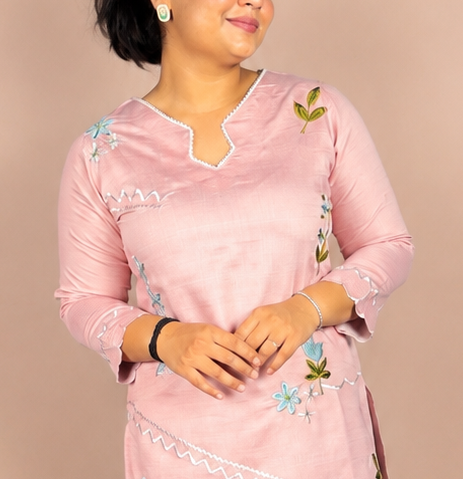 "RABIA"- Floral Thread Embroidered Co-ord Set