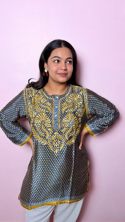 "BLUEBELL" -Royal Blue traditional embroidered Kurti