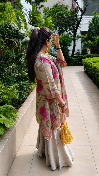 "NAAZ"- Hand-Work Sharara Luxe Suit Set