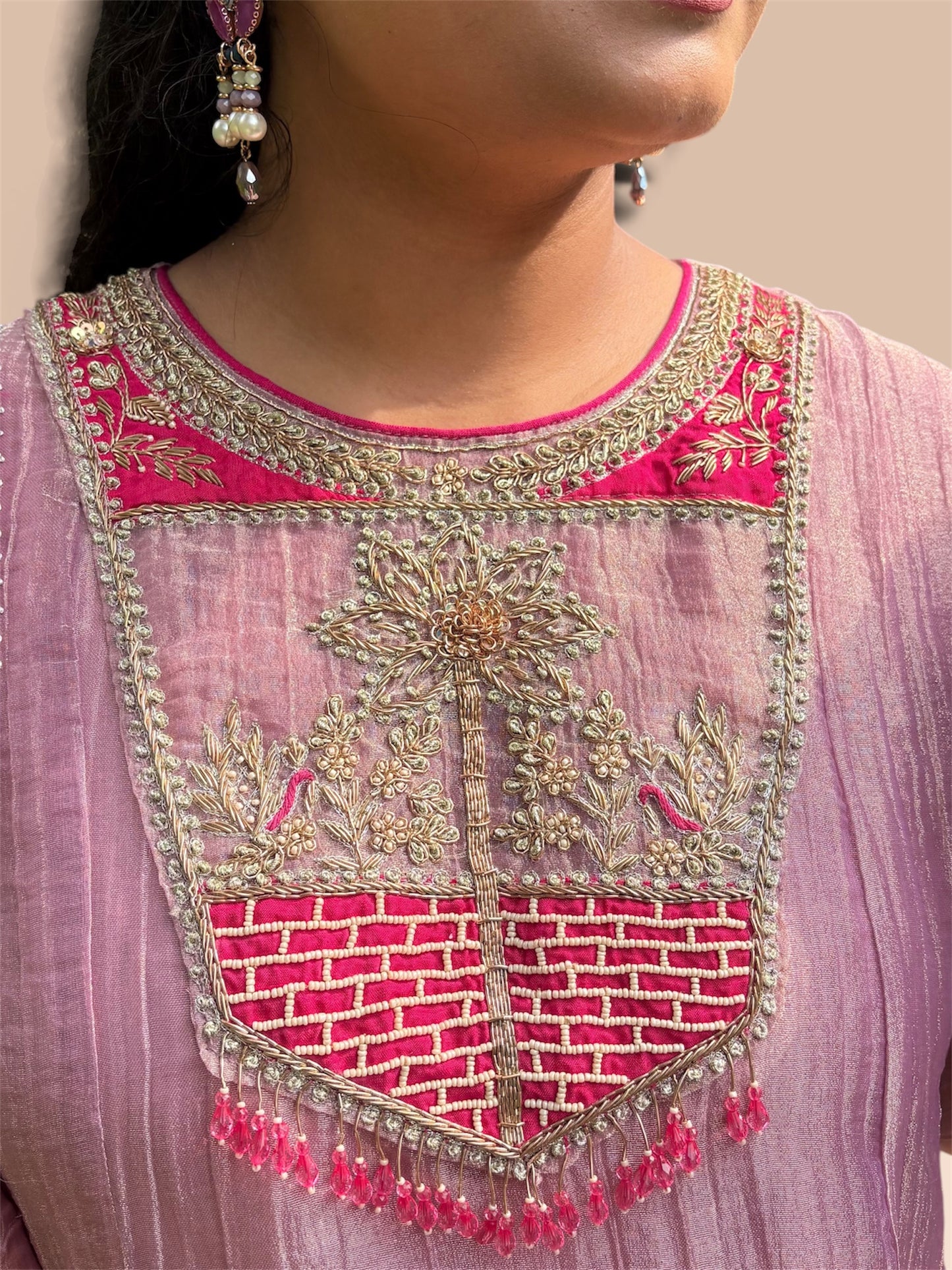 "VIRASAT"- Blush Rose Pink Luxe Suit Set