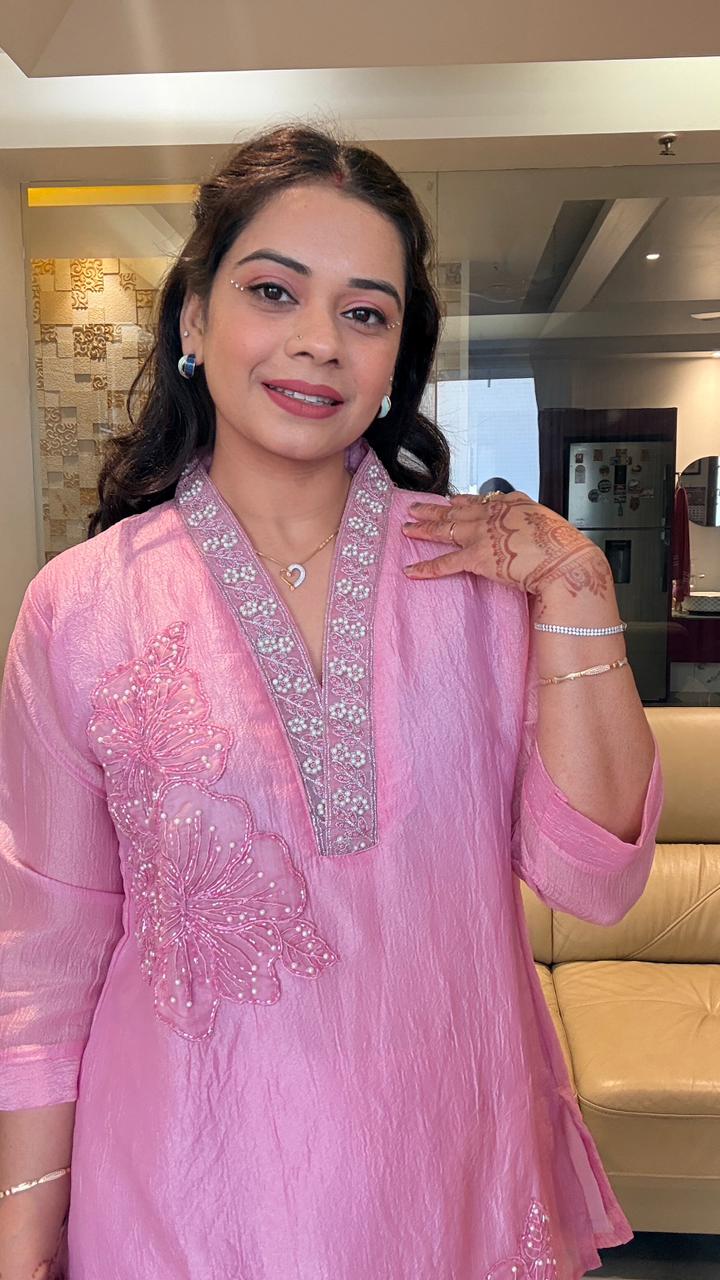 "MYRA"- Blush Pink Patchwork Co-ord Set