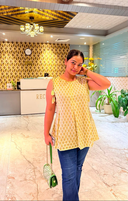 "NIA"- Pure Cotton Sleeveless Kurti