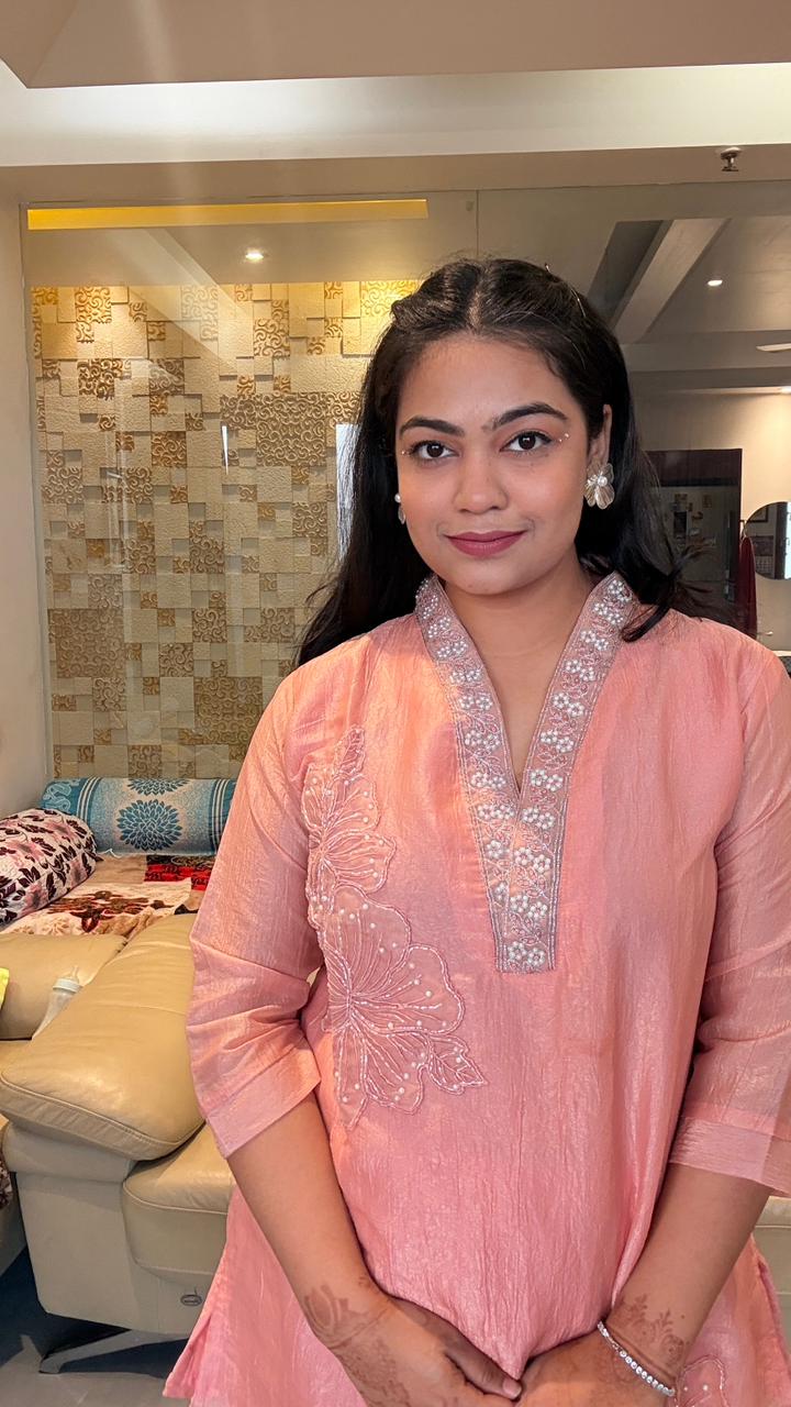 "KAYRA"- Peach Patchwork Co-ord Set