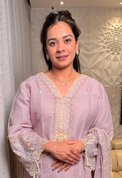 "INARA" -Dusty Rose Pakistani Suit Set