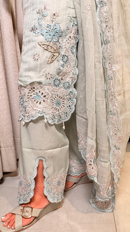 "ELARA"- Powder Blue Pakistani Suit Set