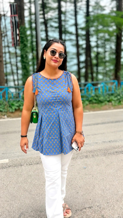 "NIA"- Pure Cotton Sleeveless Kurti